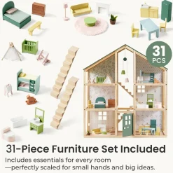 Tiny Land® Sweetwood Evergreen Dollhouse without Dolls