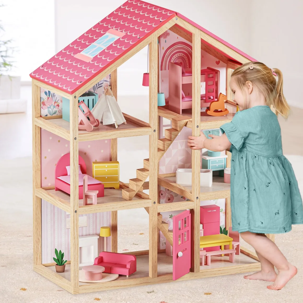 Tiny Land® Sweetwood Love Dollhouse without Dolls