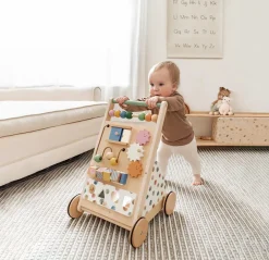 Tiny Land® Versatile Natural Wooden Baby Walker