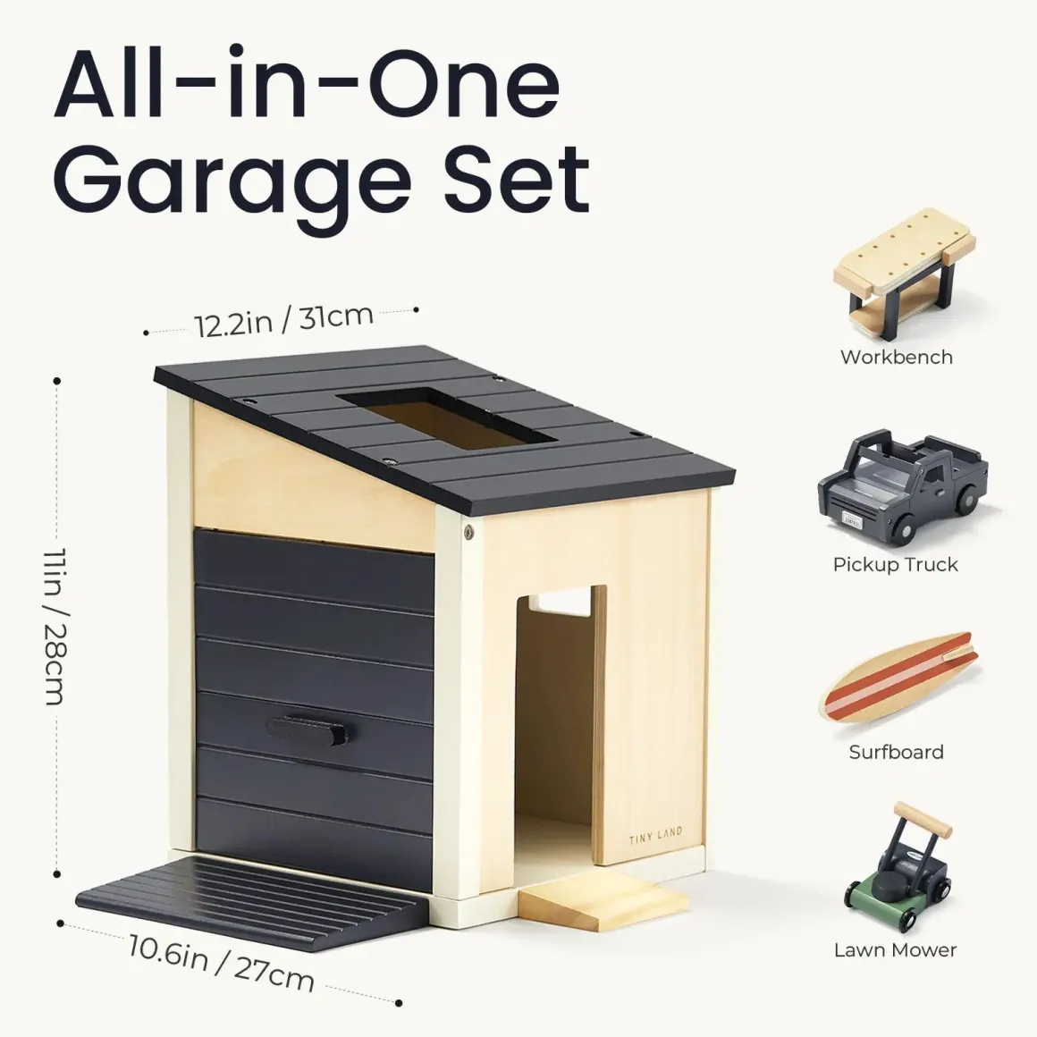 Tiny Land® Wooden Dollhouse - Garage