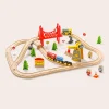 Tiny Land® Wooden Track Trains 55 Pcs