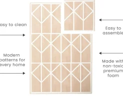 Toddlekind Printed Foam Puzzle Playmat - Nordic - Clay