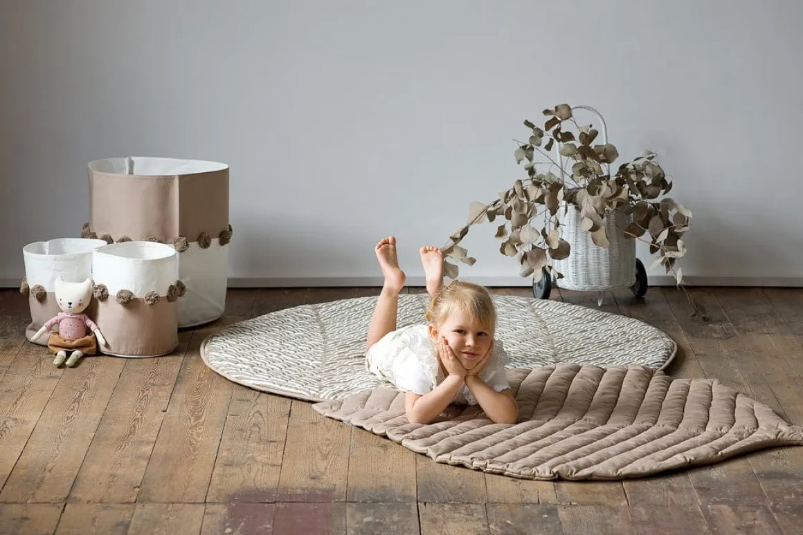 Toddlekind Quilted Cotton Reversible Playmat - Tan