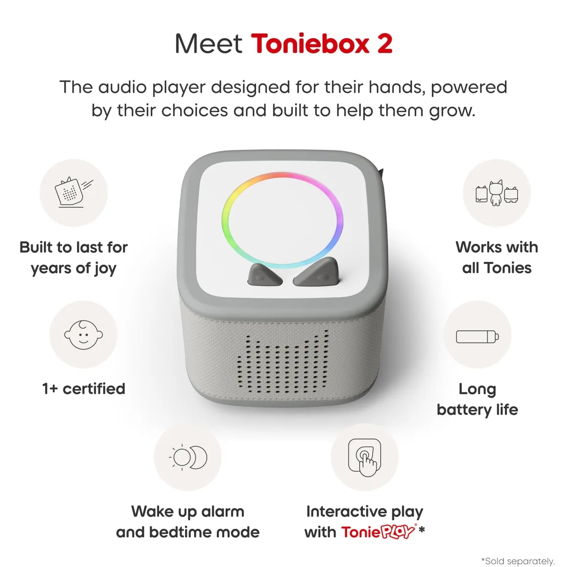Tonies Toniebox 2 Starter Set - Playtime Puppy (Moon Gray)