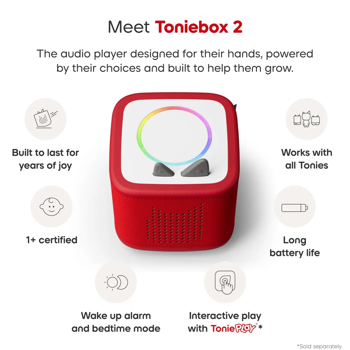 Tonies Toniebox 2 Starter Set - Playtime Puppy (Sunset Red)