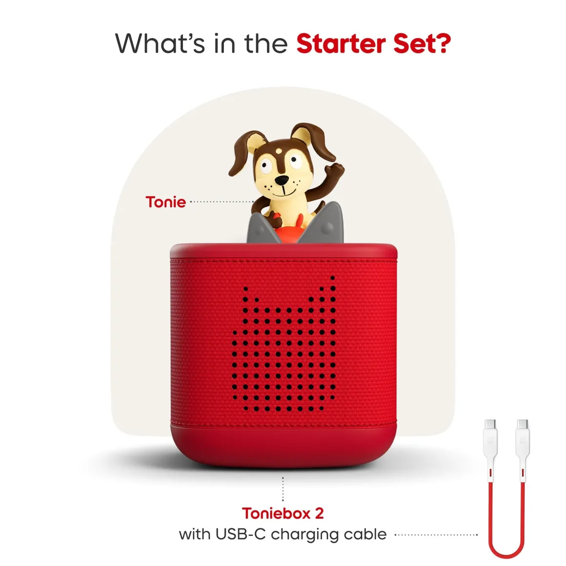 Tonies Toniebox 2 Starter Set - Playtime Puppy (Sunset Red)