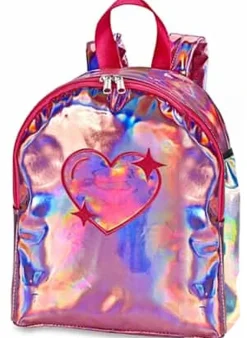 Top Trenz Metallic Mini Kid Backpack - Silver/Heart