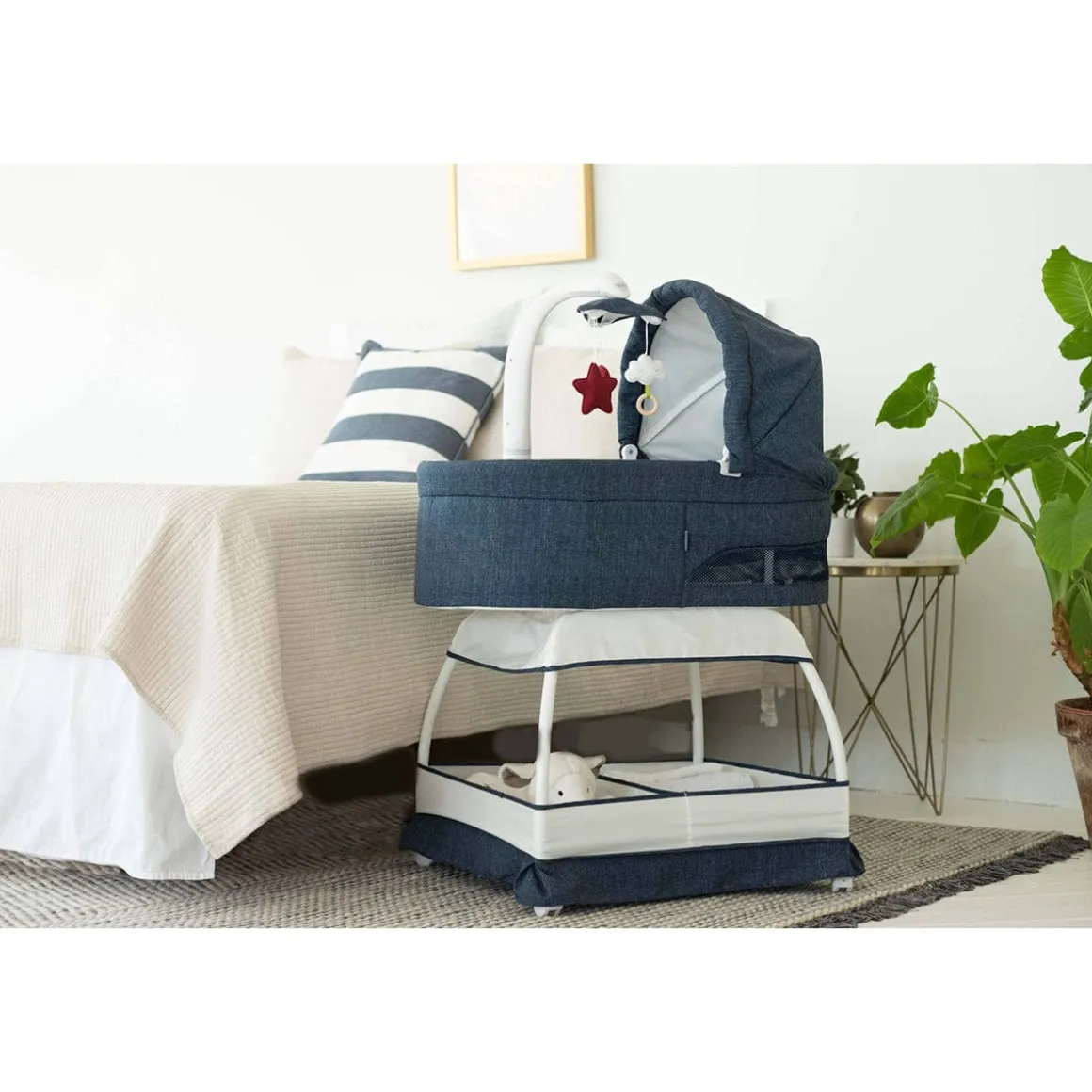 TruBliss Sweetli Nurture Bassinet - Denim Melange