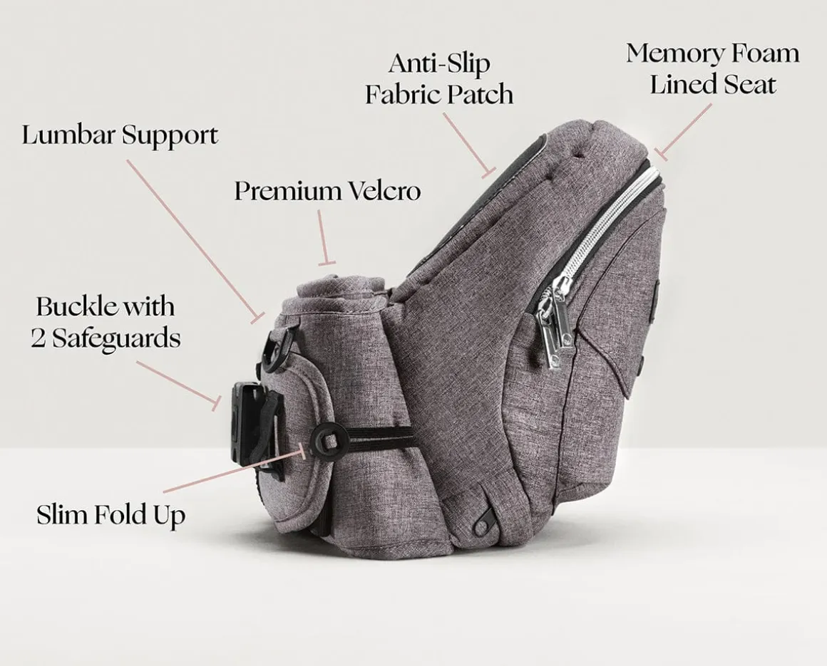 Tushbaby Travel Lite Hip Seat Carrier - Charcoal