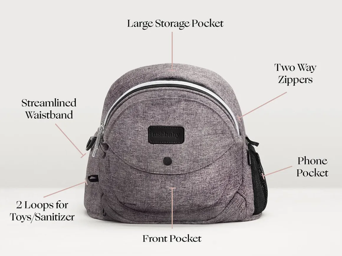 Tushbaby Travel Lite Hip Seat Carrier - Charcoal