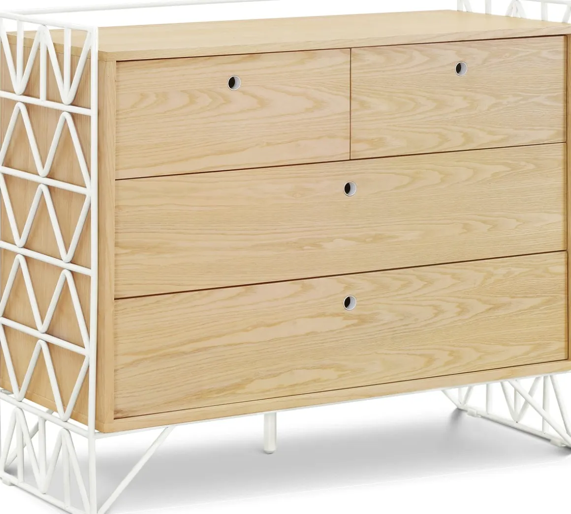Ubabub Mod 4-Drawer Dresser - Warm White / Natural