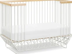 Ubabub Mod 2 in 1 Convertible Crib with Toddler Bed Conversion Kit - Warm White / Natural