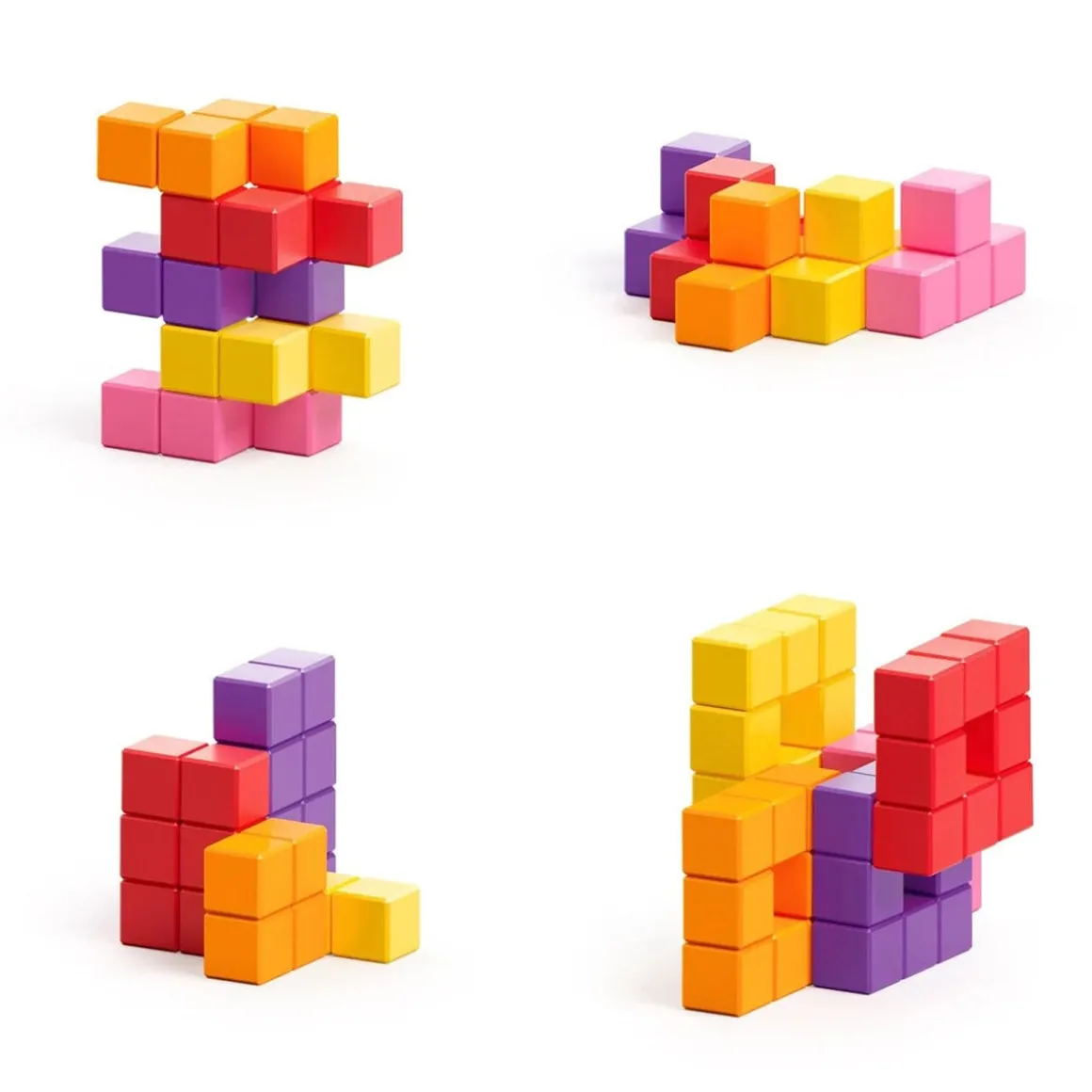 Ukidz PIXIO Abstract Series PIXOPLASMA - 60 Magnetic Blocks in 5 Colors