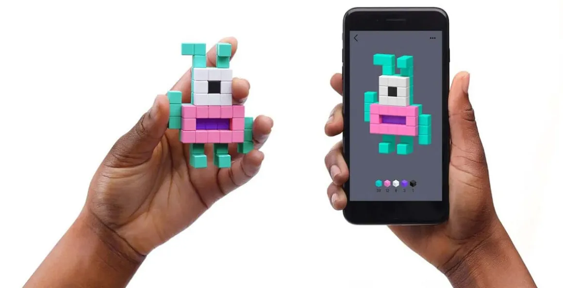 Ukidz PIXIO Mini Monster Alienz - 26 Magnetic Blocks in 3 Colors