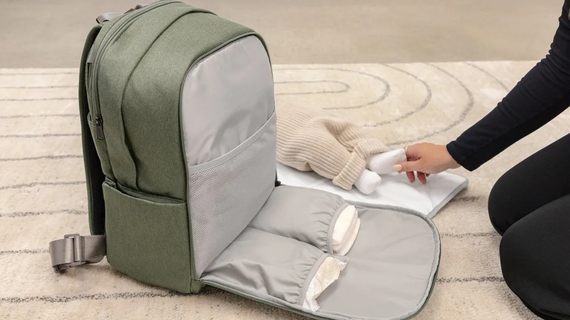 UPPAbaby Changing Backpack - Evelyn (Meadow Green / Chestnut Leather)