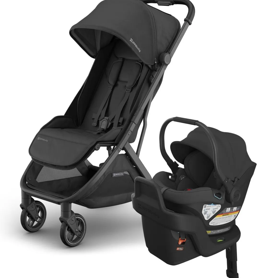 UPPAbaby Minu V3 Compact Stroller + Aria Travel System Bundle - Jake / Jake