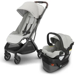UPPAbaby Minu V3 Compact Stroller + Mesa V3 Travel System Bundle - Savannah