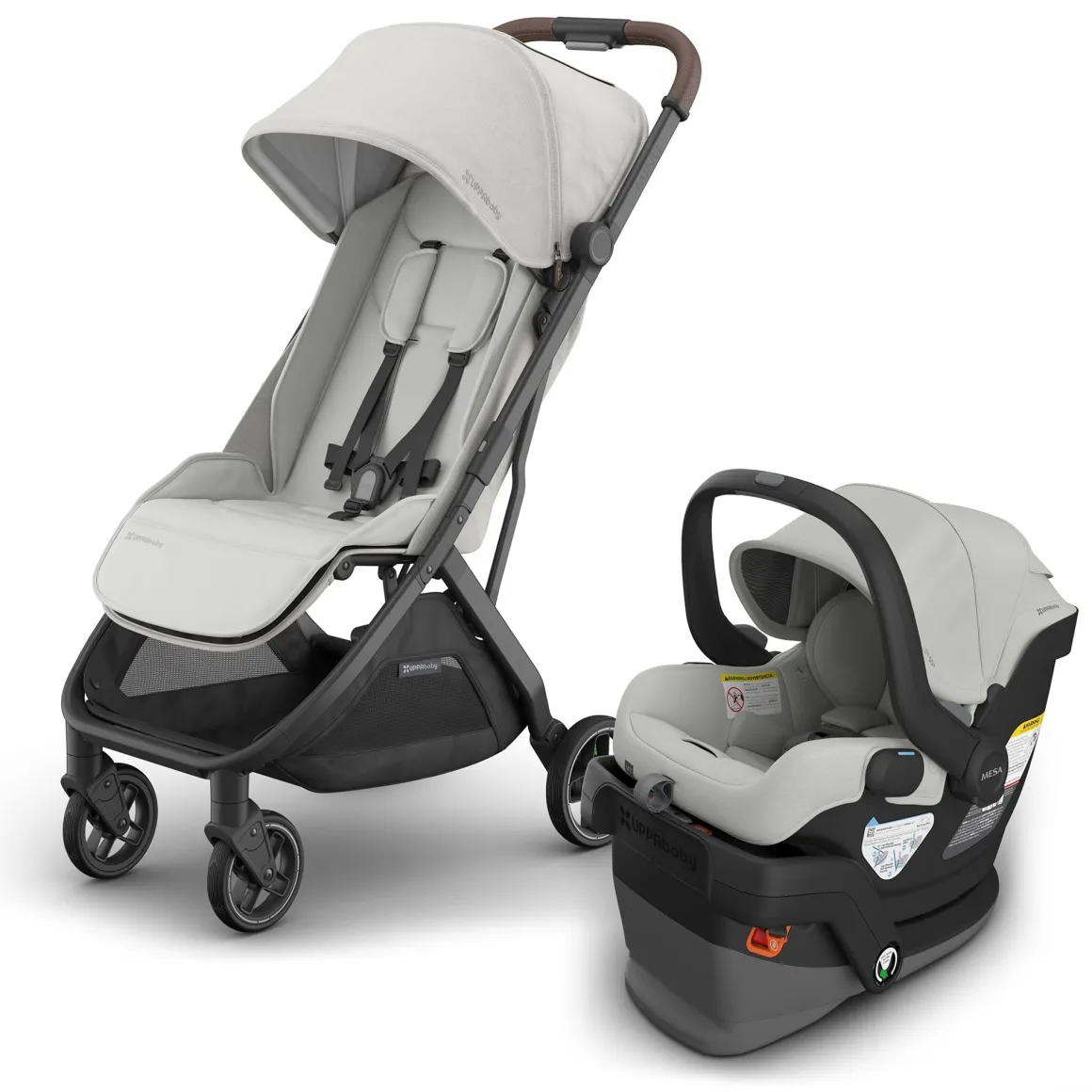 UPPAbaby Minu V3 Compact Stroller + Mesa V3 Travel System Bundle - Savannah