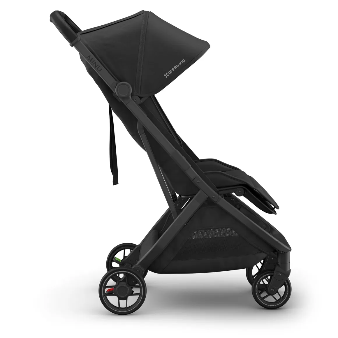 UPPAbaby Minu V3 Compact Stroller - Jake (Charcoal / Carbon Frame / Black Leather)