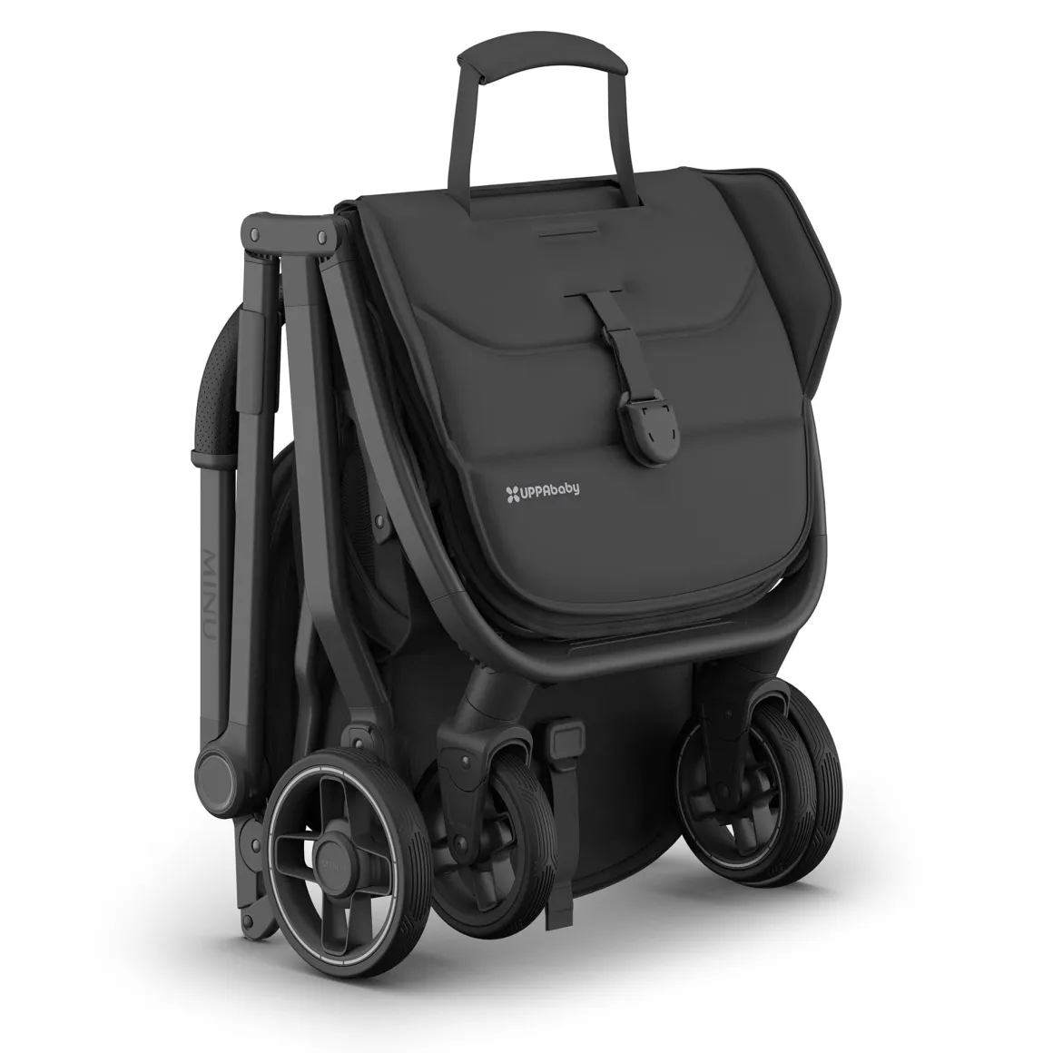 UPPAbaby Minu V3 Compact Stroller - Jake (Charcoal / Carbon Frame / Black Leather)