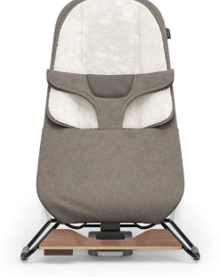 UPPAbaby Mira 2-in-1 Bouncer and Seat - Wells (Dark Taupe Melange / Black Frame / Walnut Wood)