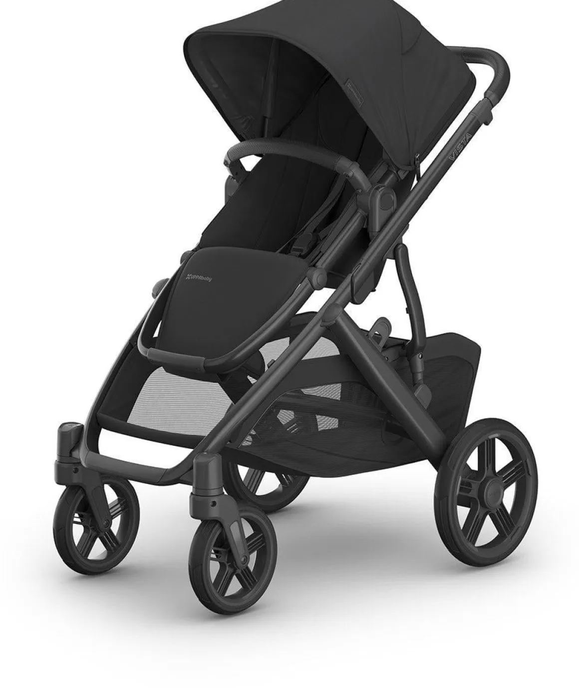 UPPAbaby OPEN BOX Vista V3 Single-to-Double Stroller - Jake (Charcoal / Carbon Frame / Black Leather)