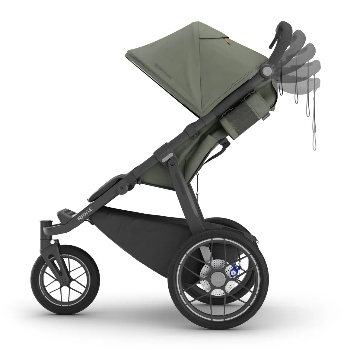 UPPAbaby Ridge V2 Jogging Stroller - Evelyn (Meadow Green / Carbon Frame)