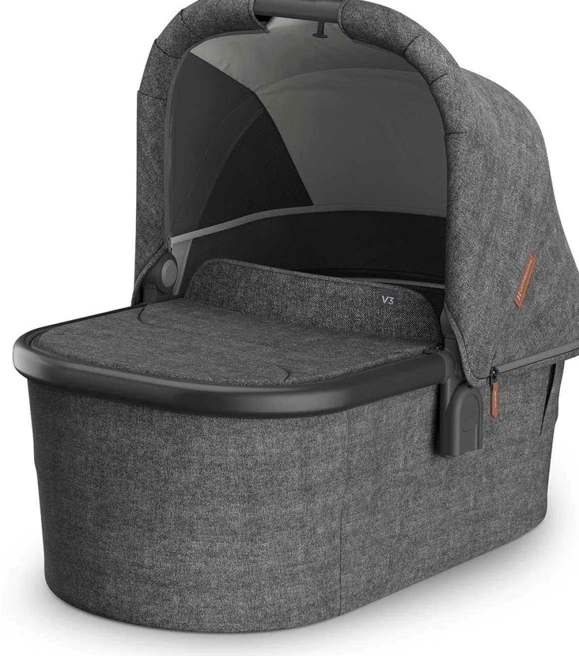 UPPAbaby Vista, Cruz, Ridge Bassinet V3 - Greyson (Charcoal Melange / Carbon Frame)