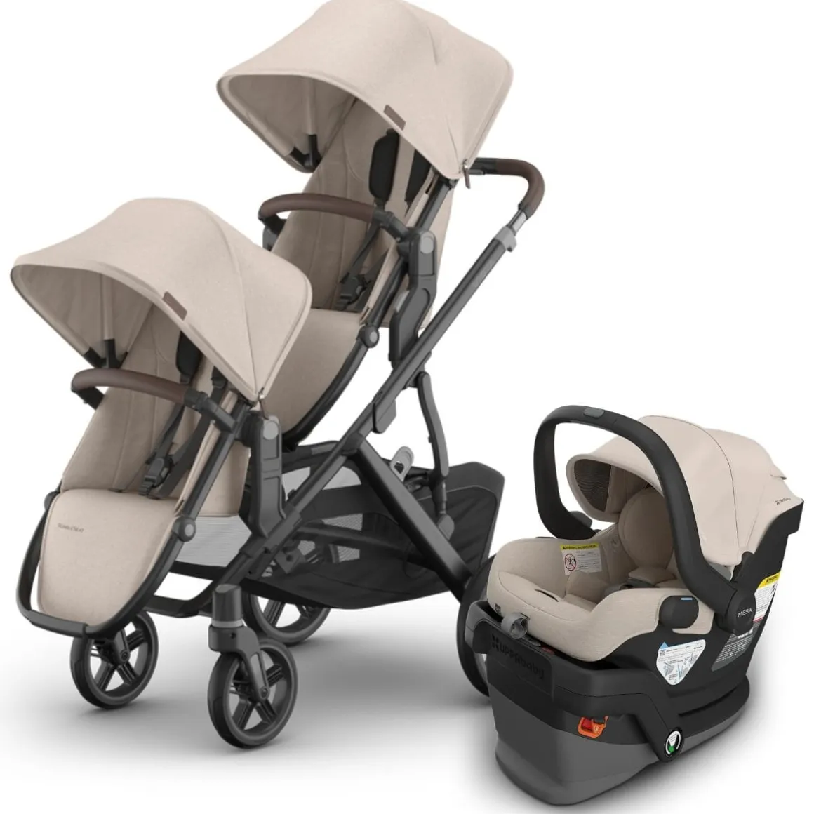 UPPAbaby Vista V3 Double Stroller with RumbleSeat V3 + Mesa V3 Travel System Bundle - Ada / Ada
