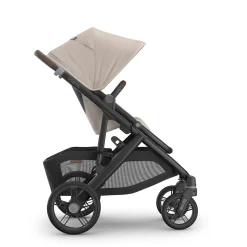 UPPAbaby Vista V3 Single-to-Double Stroller - Ada (Sandstone Melange / Carbon Frame / Chestnut Leather)