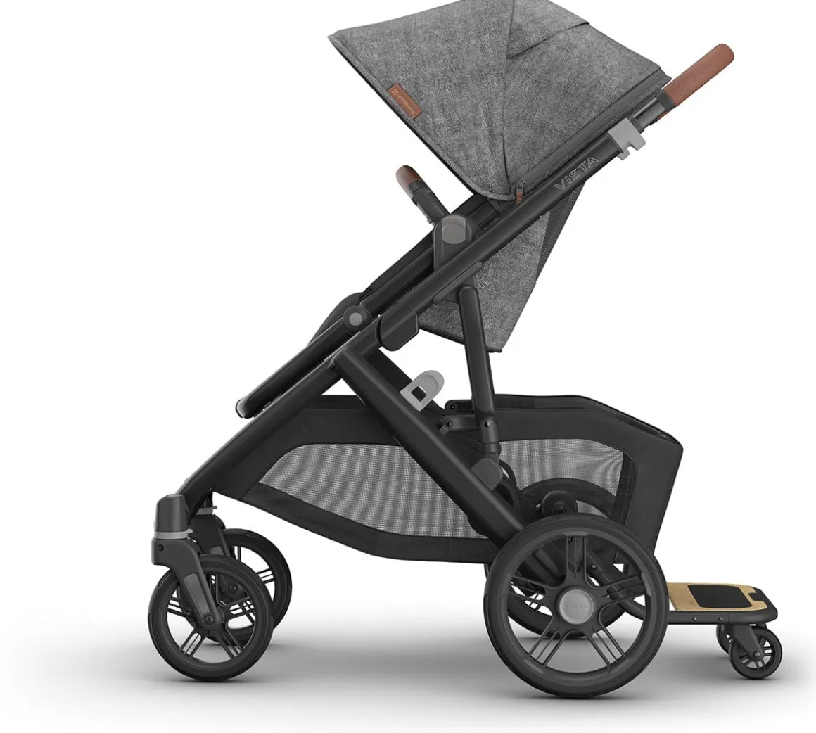 UPPAbaby Vista V3 Single-to-Double Stroller + PiggyBack Ride-Along Bundle - Greyson