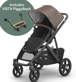 UPPAbaby Vista V3 Single-to-Double Stroller + PiggyBack Ride-Along Bundle - Owen