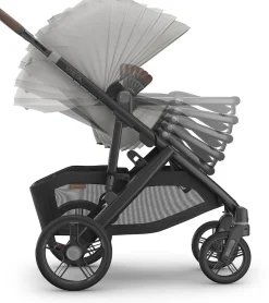 UPPAbaby Vista V3 Single-to-Double Stroller + PiggyBack Ride-Along Bundle - Savannah