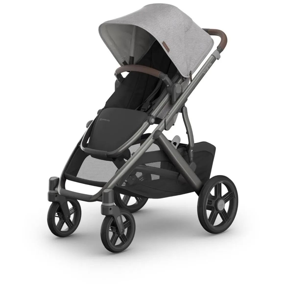 UPPAbaby Vista V3 Single-to-Double Stroller - Beau (Grey Chenille / Graphite Frame / Chestnut Leather)
