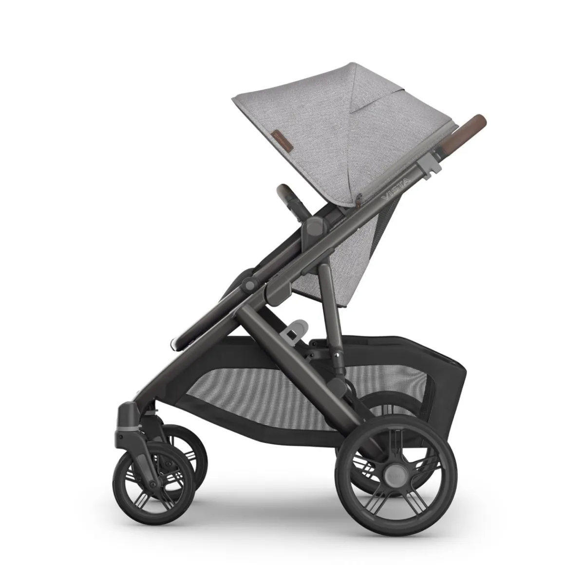 UPPAbaby Vista V3 Single-to-Double Stroller - Beau (Grey Chenille / Graphite Frame / Chestnut Leather)
