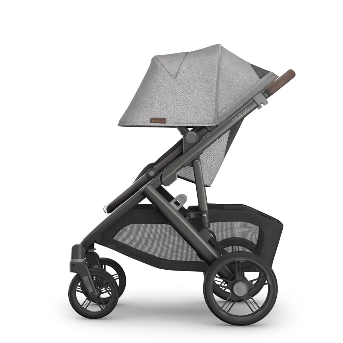 UPPAbaby Vista V3 Single-to-Double Stroller - Beau (Grey Chenille / Graphite Frame / Chestnut Leather)