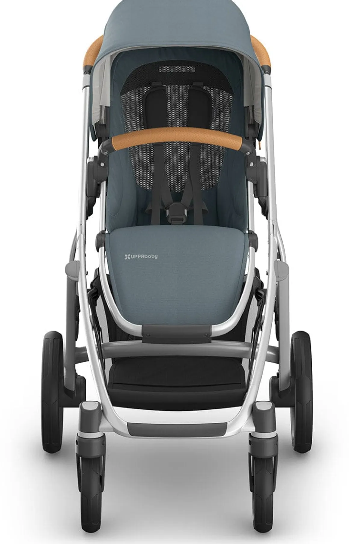 UPPAbaby Vista V3 Single-to-Double Stroller - Callum (Stone Blue / Silver Frame / Sand Leather)