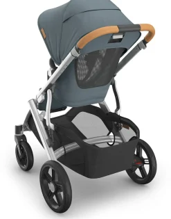 UPPAbaby Vista V3 Single-to-Double Stroller - Callum (Stone Blue / Silver Frame / Sand Leather)