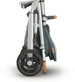 UPPAbaby Vista V3 Single-to-Double Stroller - Callum (Stone Blue / Silver Frame / Sand Leather)