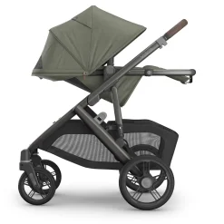 UPPAbaby Vista V3 Single-to-Double Stroller - Evelyn (Meadow Green / Graphite Frame / Chestnut Leather)