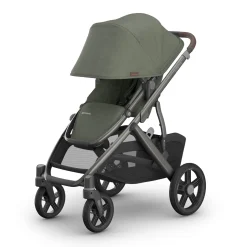 UPPAbaby Vista V3 Single-to-Double Stroller - Evelyn (Meadow Green / Graphite Frame / Chestnut Leather)