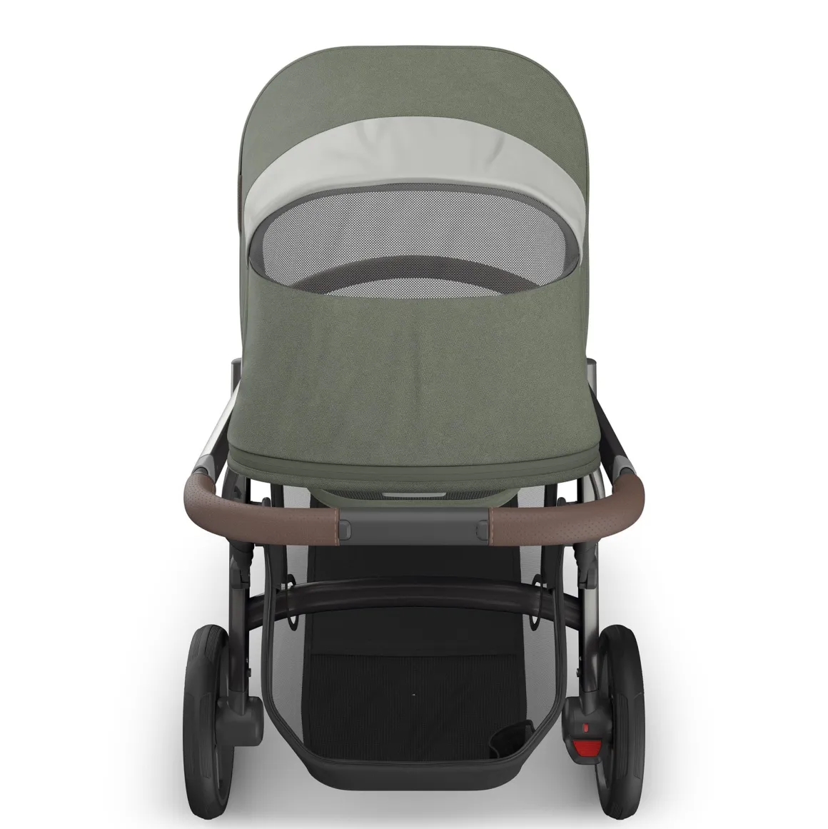 UPPAbaby Vista V3 Single-to-Double Stroller - Evelyn (Meadow Green / Graphite Frame / Chestnut Leather)