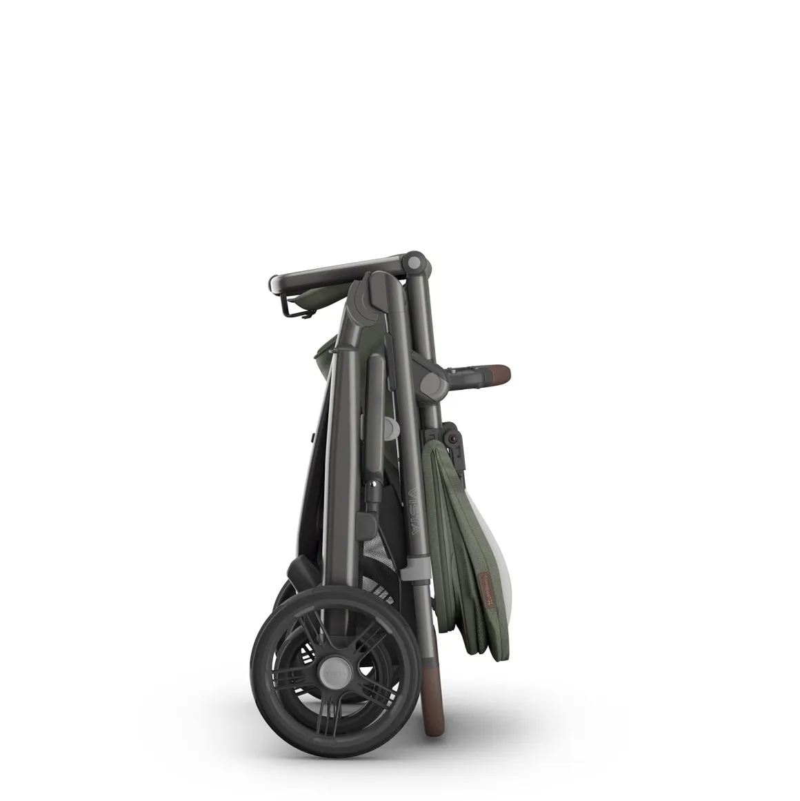 UPPAbaby Vista V3 Single-to-Double Stroller - Evelyn (Meadow Green / Graphite Frame / Chestnut Leather)