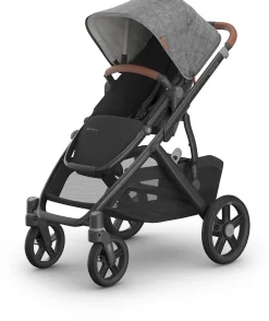 UPPAbaby Vista V3 Single-to-Double Stroller - Greyson (Charcoal Melange / Carbon Frame / Saddle Leather)