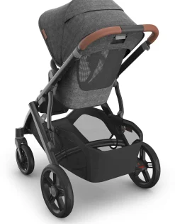 UPPAbaby Vista V3 Single-to-Double Stroller - Greyson (Charcoal Melange / Carbon Frame / Saddle Leather)