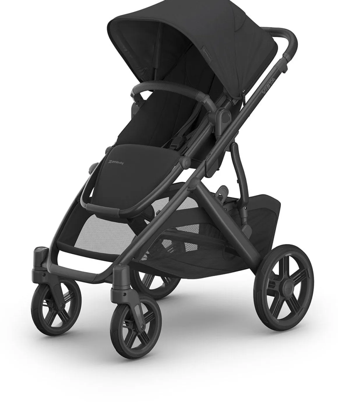 UPPAbaby Vista V3 Single-to-Double Stroller - Jake (Charcoal / Carbon Frame / Black Leather)