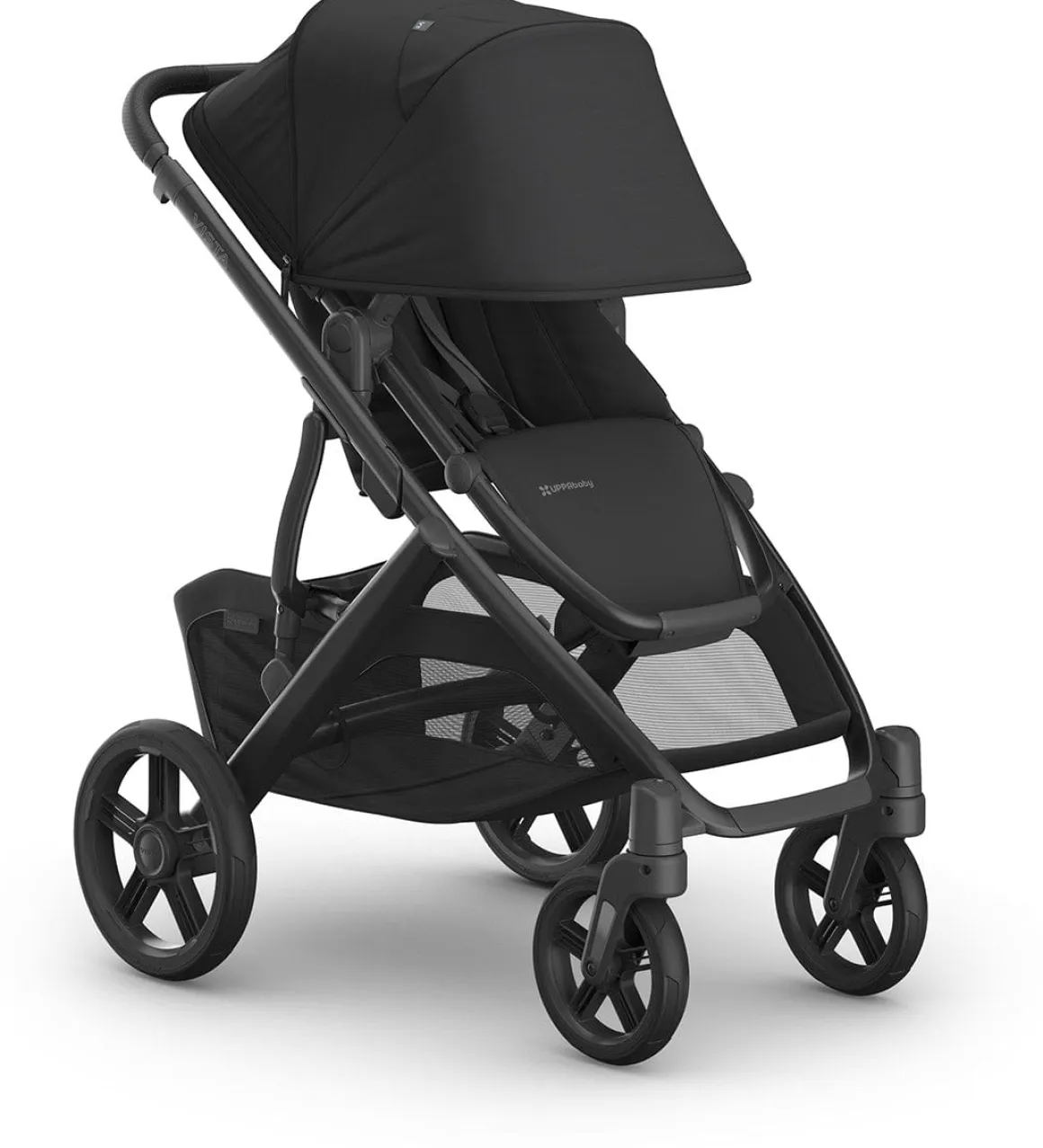 UPPAbaby Vista V3 Single-to-Double Stroller - Jake (Charcoal / Carbon Frame / Black Leather)