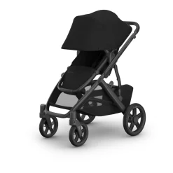 UPPAbaby Vista V3 Single-to-Double Stroller - James (Black / Carbon Frame / Black Leather)