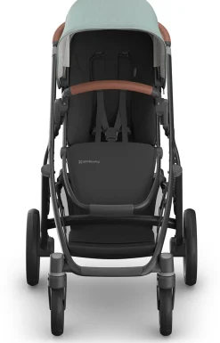UPPAbaby Vista V3 Single-to-Double Stroller - Kenzi (Mystic Aqua / Carbon Frame / Saddle Leather)