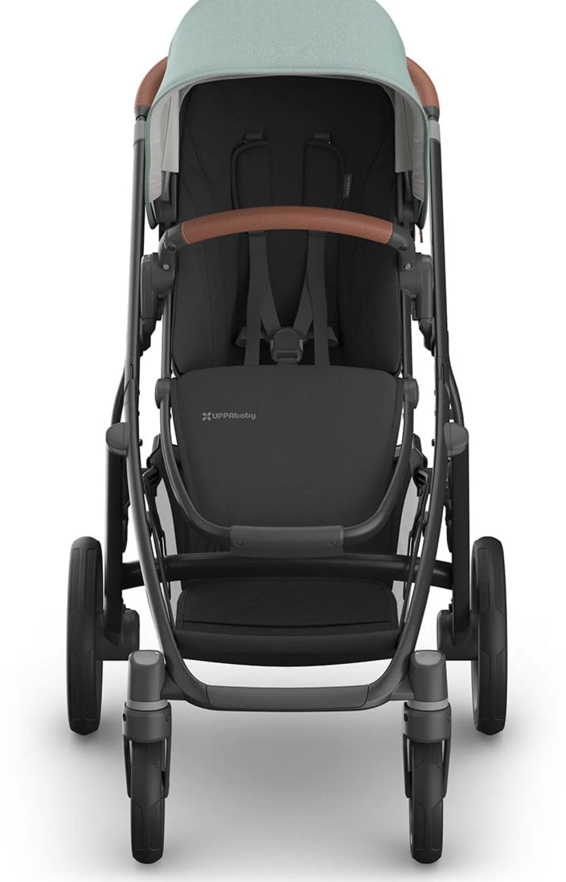 UPPAbaby Vista V3 Single-to-Double Stroller - Kenzi (Mystic Aqua / Carbon Frame / Saddle Leather)